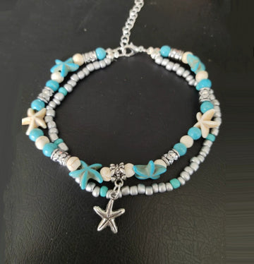 AK163 - Starfish Beach Pendant Anklet